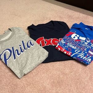 Lot of 76ers tshirts sixers
